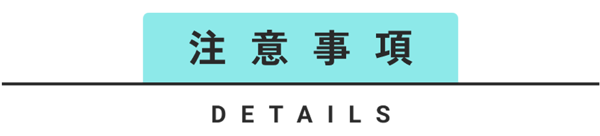 注意事項 DETAILS