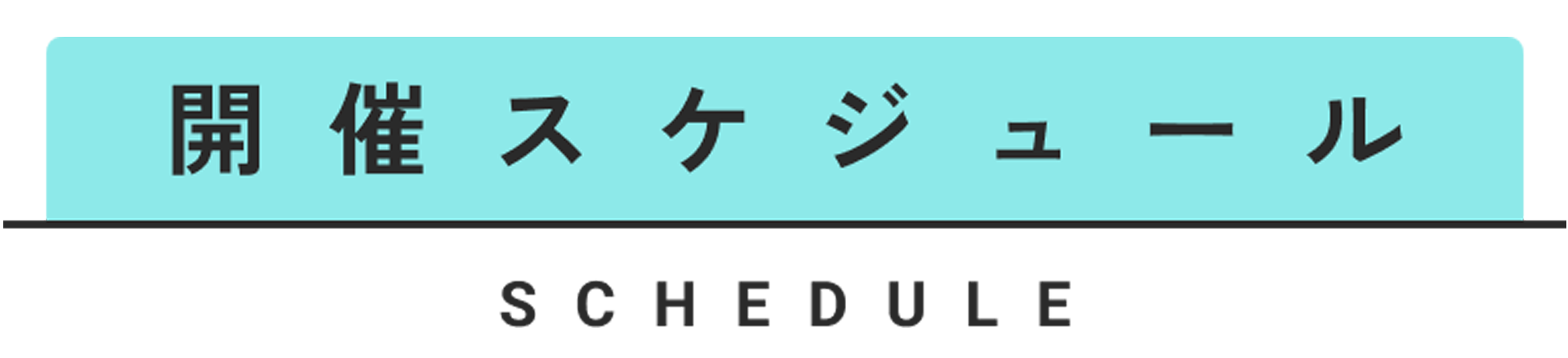 開催スケジュール SCHEDULE